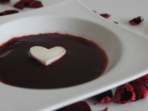 Cœurs crémeux & sauce à la fraise {valentine's day} my cooking blog 