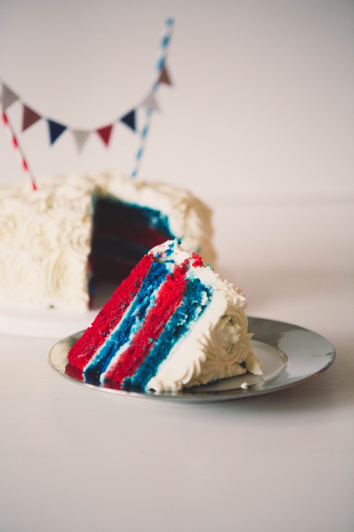 layer cake,cake bleu blanc rouge,flamant rose le blog